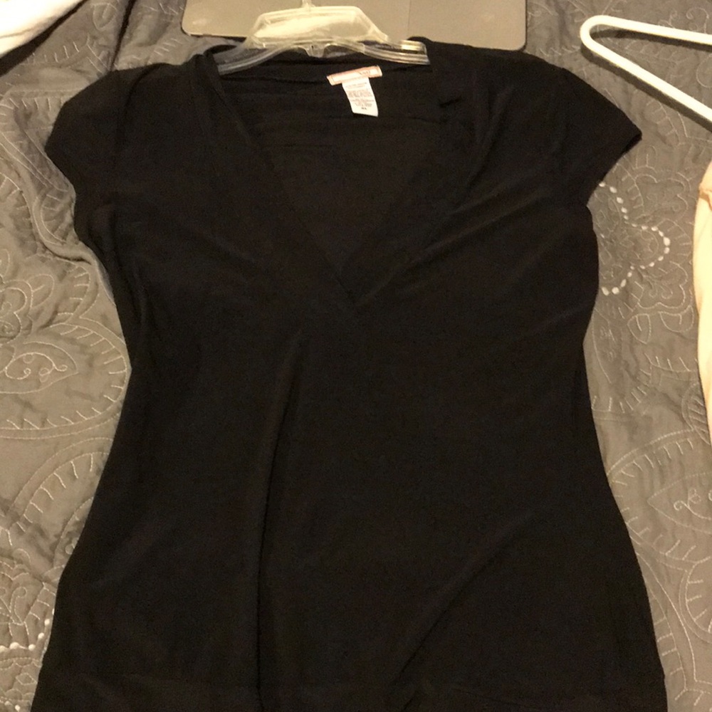 Black v-neck blouse